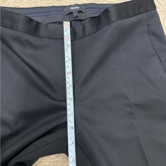 NWOT Theory Tux Wool Blend Straight Slim Leg Mid Rise Black Pants Sz 2 - Picture 10 of 12